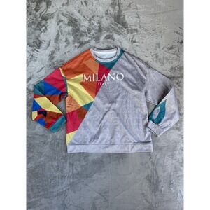 Milano, Italy Crewneck Sweatshirt Womens Large Retro 80's Vibe